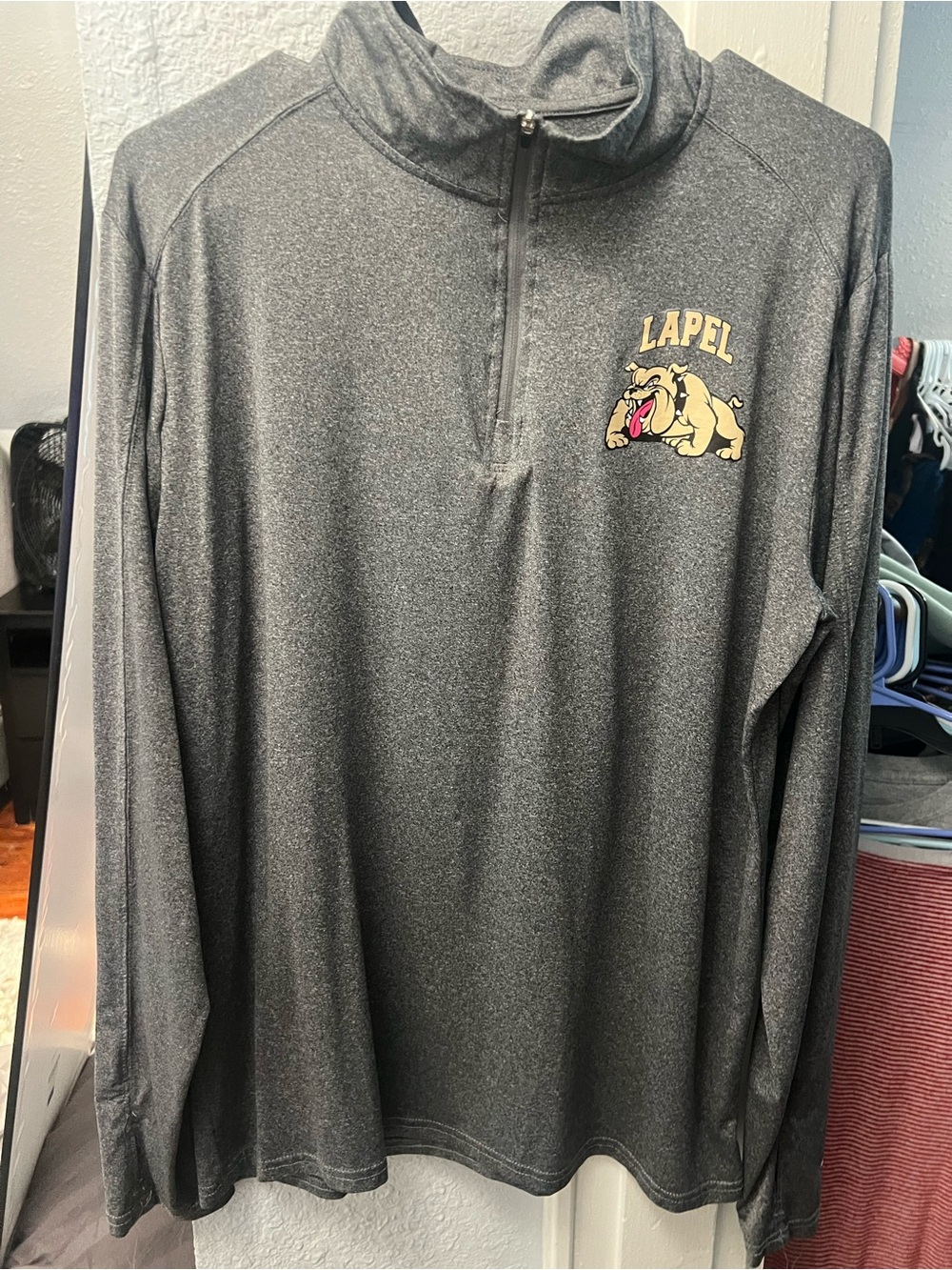BSN Sports Lapel Bulldogs Men’s XL Gray 1/4 Zip Performance Pullover